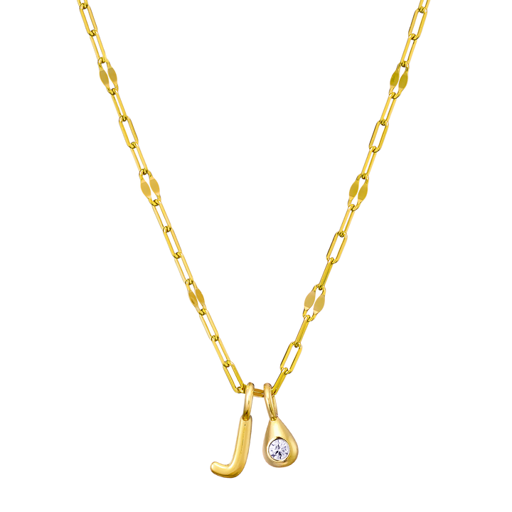 Imprint 14K Gold Vermeil Initial Cubic Zirconia Necklace