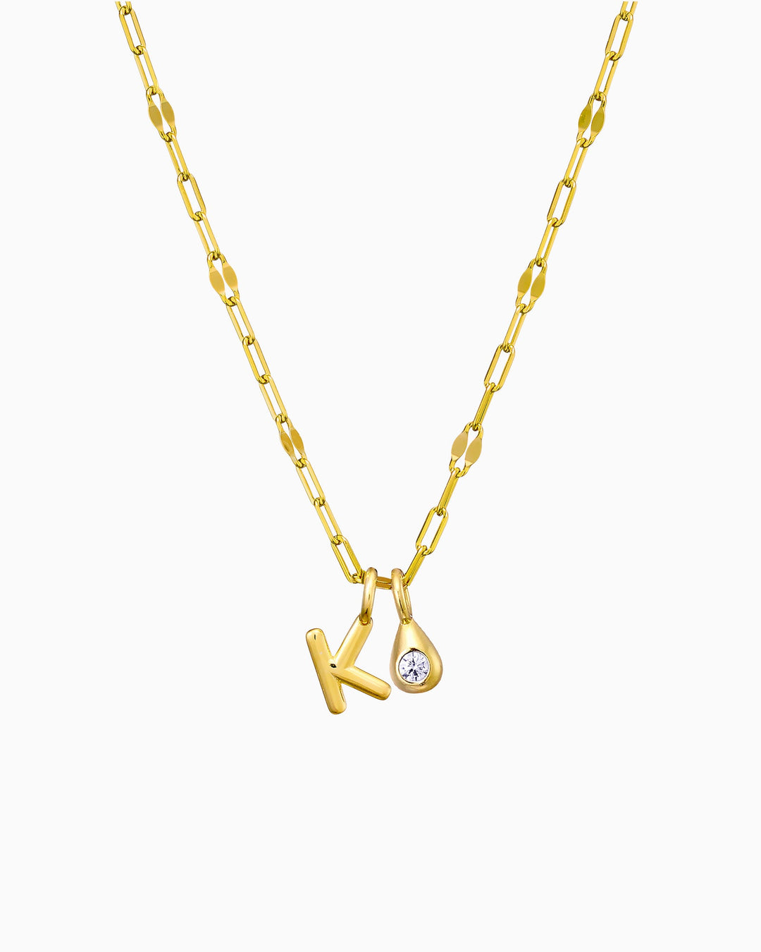 Imprint 14K Gold Vermeil K Initial Cubic Zirconia Necklace