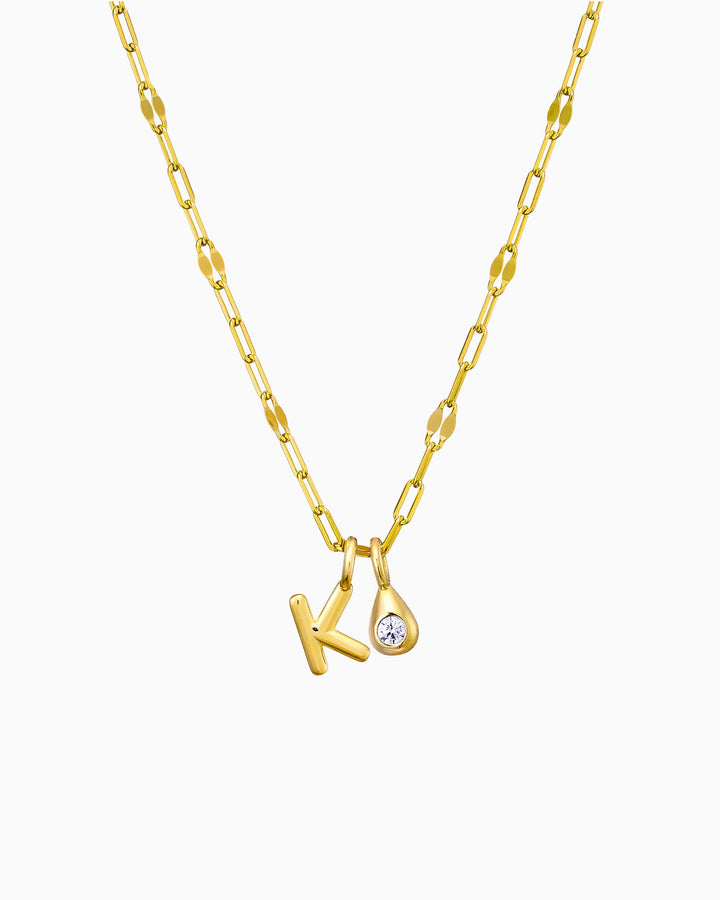 Imprint 14K Gold Vermeil K Initial Cubic Zirconia Necklace