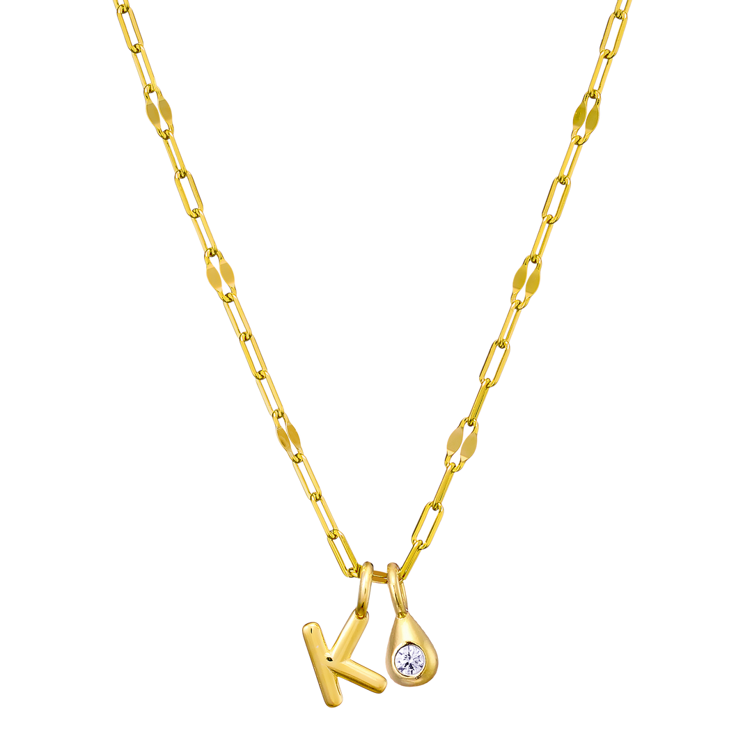 Imprint 14K Gold Vermeil Initial Cubic Zirconia Necklace