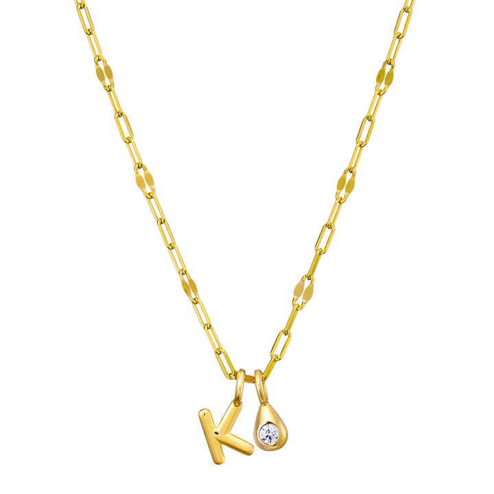 Imprint 14K Gold Vermeil Initial Cubic Zirconia Necklace