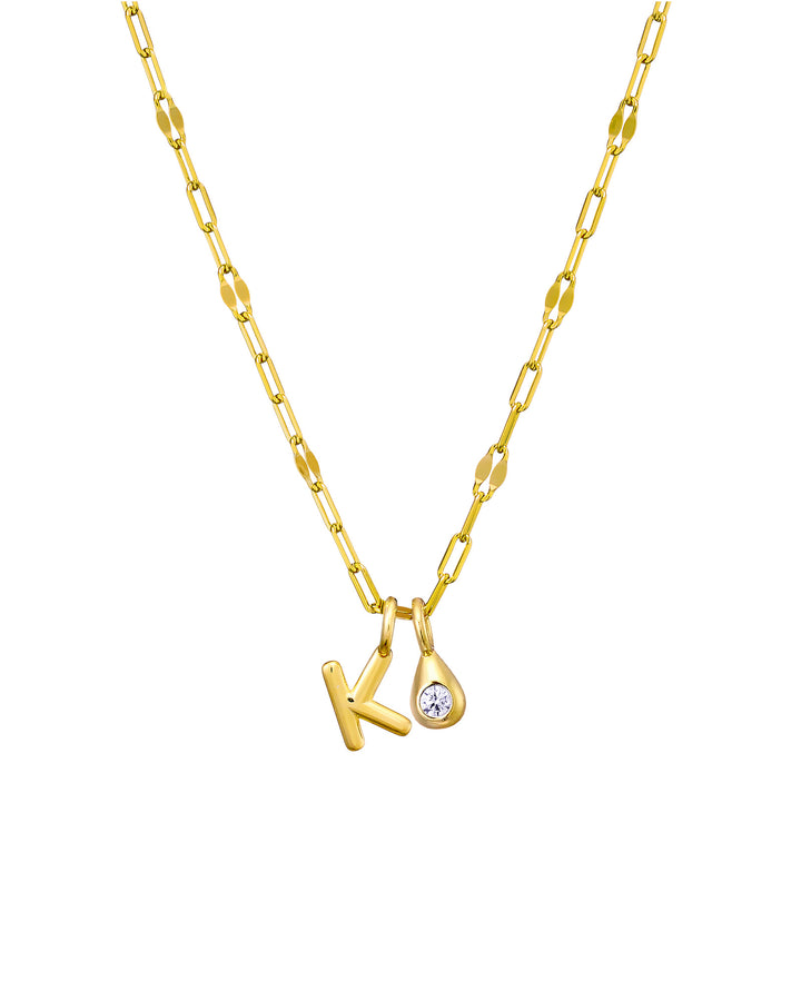 Imprint 14K Gold Vermeil Initial Cubic Zirconia Necklace