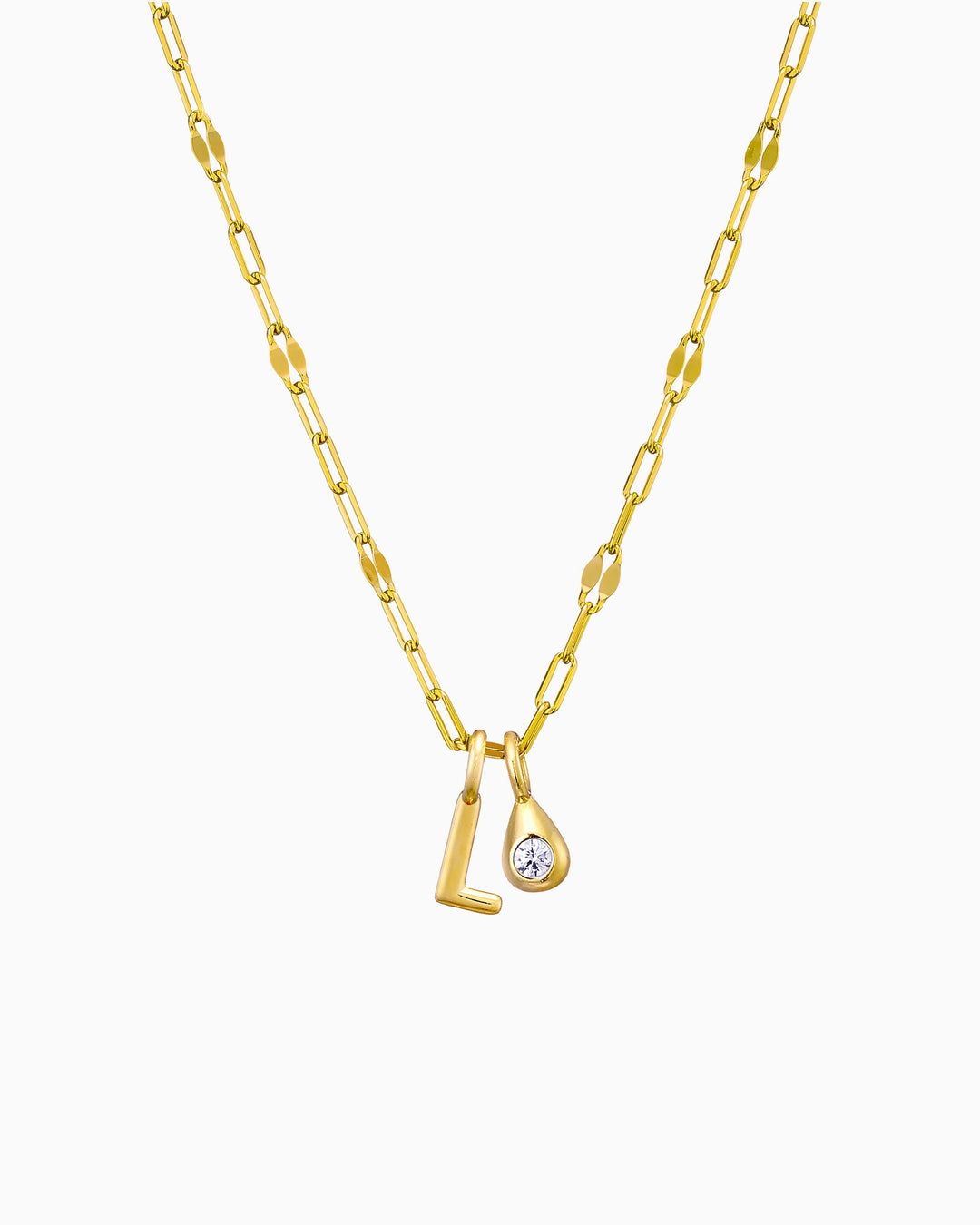 Imprint 14K Gold Vermeil L Initial Cubic Zirconia Necklace