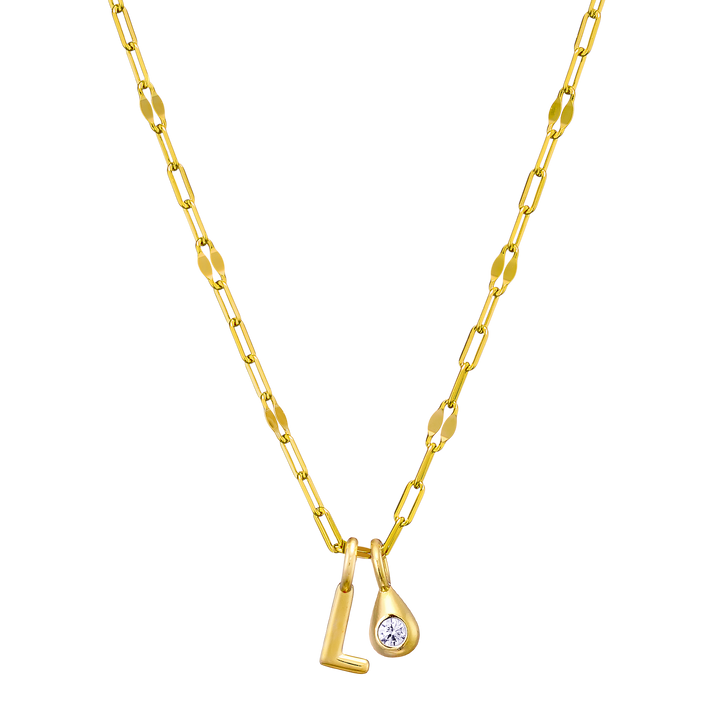 Imprint 14K Gold Vermeil Initial Cubic Zirconia Necklace