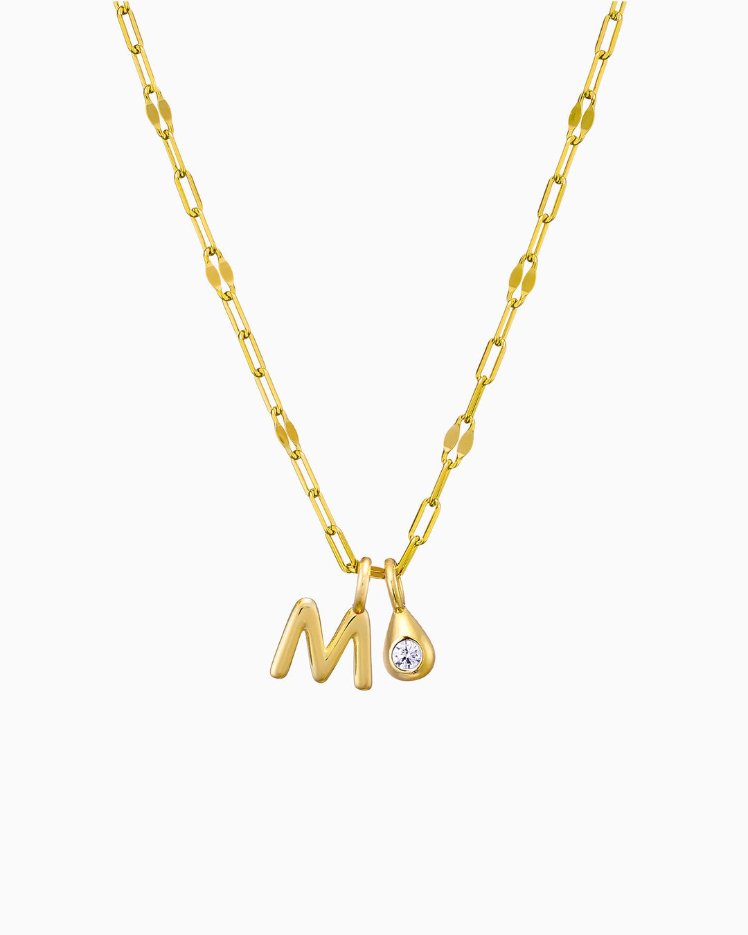 Imprint 14K Gold Vermeil M Initial Cubic Zirconia Necklace