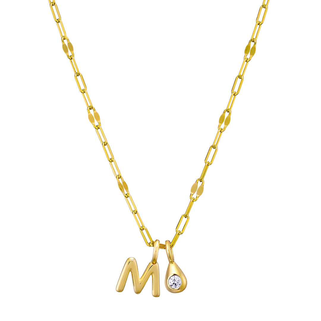 Imprint 14K Gold Vermeil Initial Cubic Zirconia Necklace