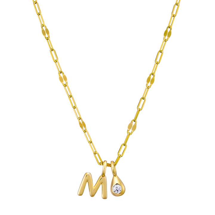 Imprint 14K Gold Vermeil Initial Cubic Zirconia Necklace