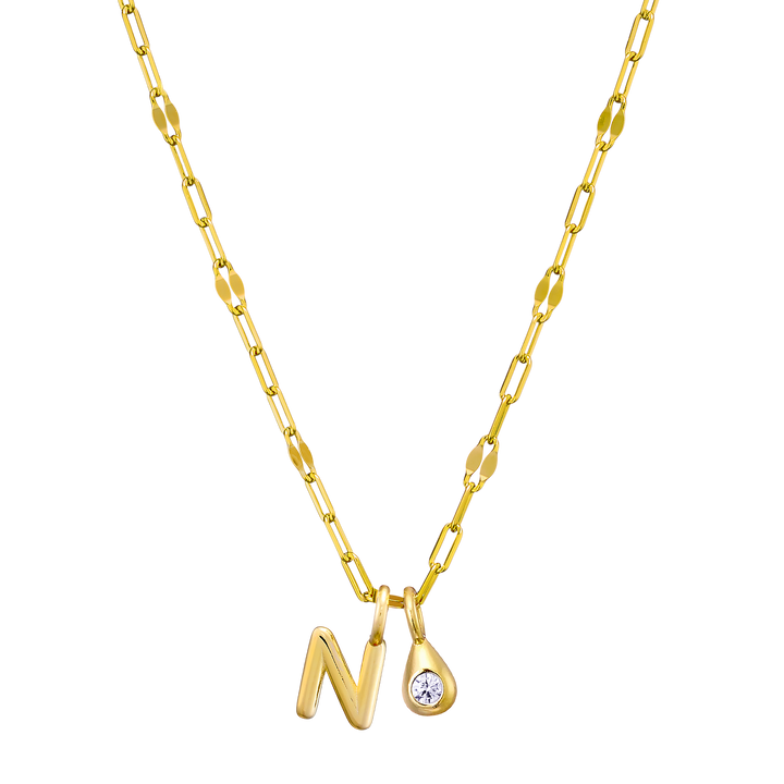 Imprint 14K Gold Vermeil Initial Cubic Zirconia Necklace