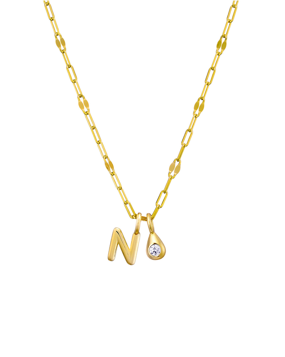 Imprint 14K Gold Vermeil Initial Cubic Zirconia Necklace
