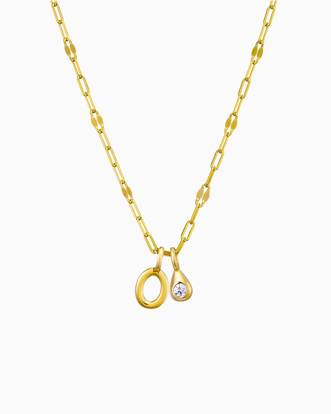 Imprint 14K Gold Vermeil O Initial Cubic Zirconia Necklace