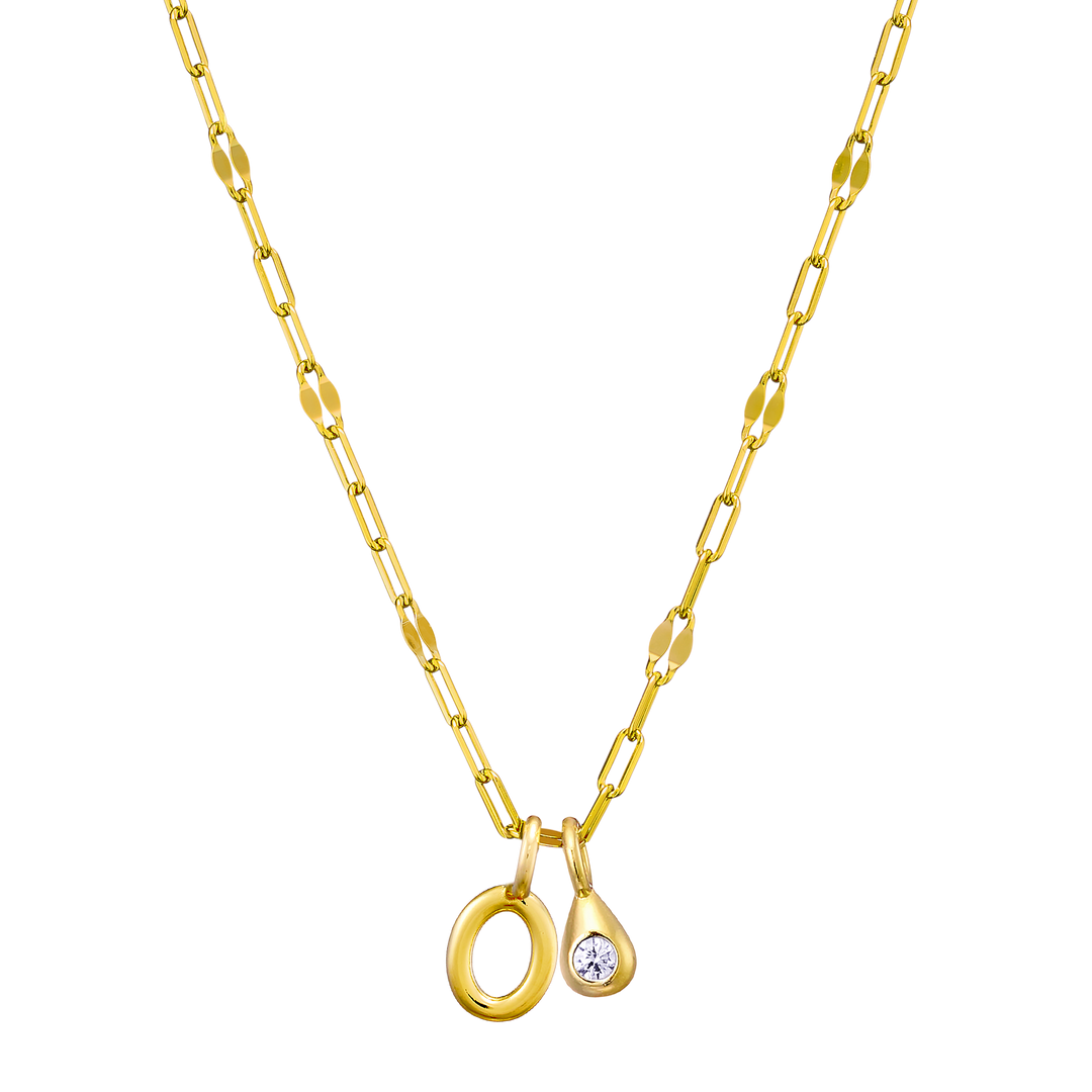 Imprint 14K Gold Vermeil Initial Cubic Zirconia Necklace
