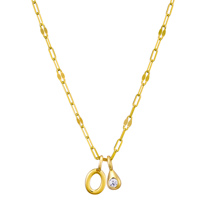 Imprint 14K Gold Vermeil Initial Cubic Zirconia Necklace