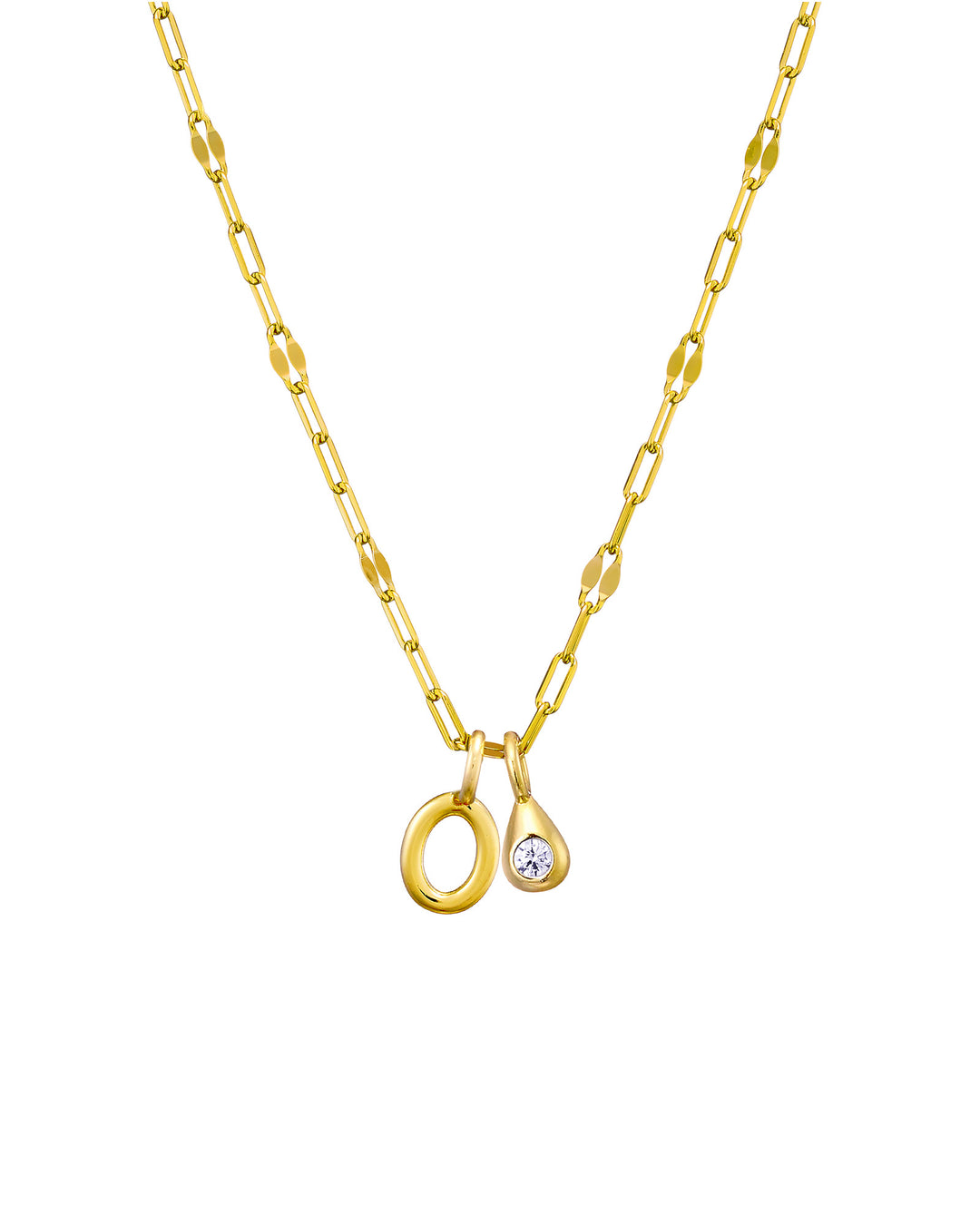 Imprint 14K Gold Vermeil Initial Cubic Zirconia Necklace