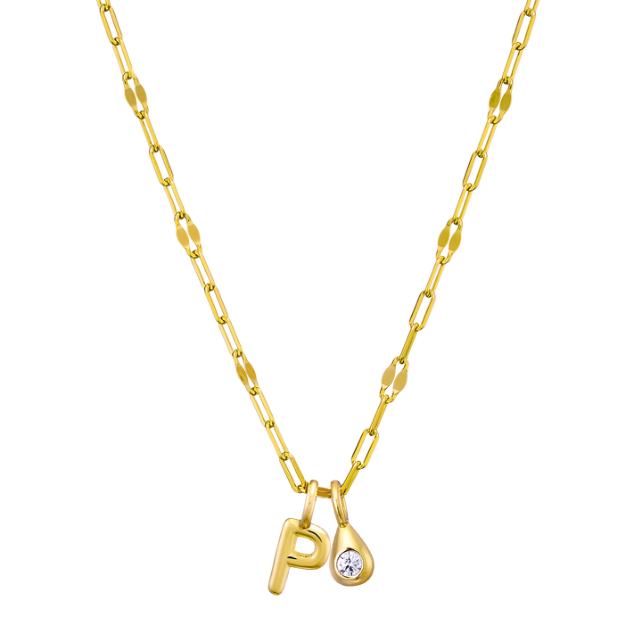 Imprint 14K Gold Vermeil Initial Cubic Zirconia Necklace