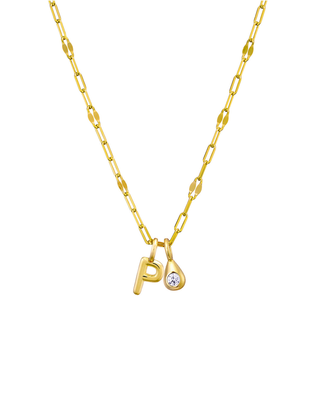 Imprint 14K Gold Vermeil Initial Cubic Zirconia Necklace