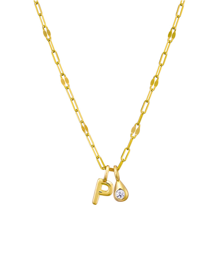 Imprint 14K Gold Vermeil Initial Cubic Zirconia Necklace