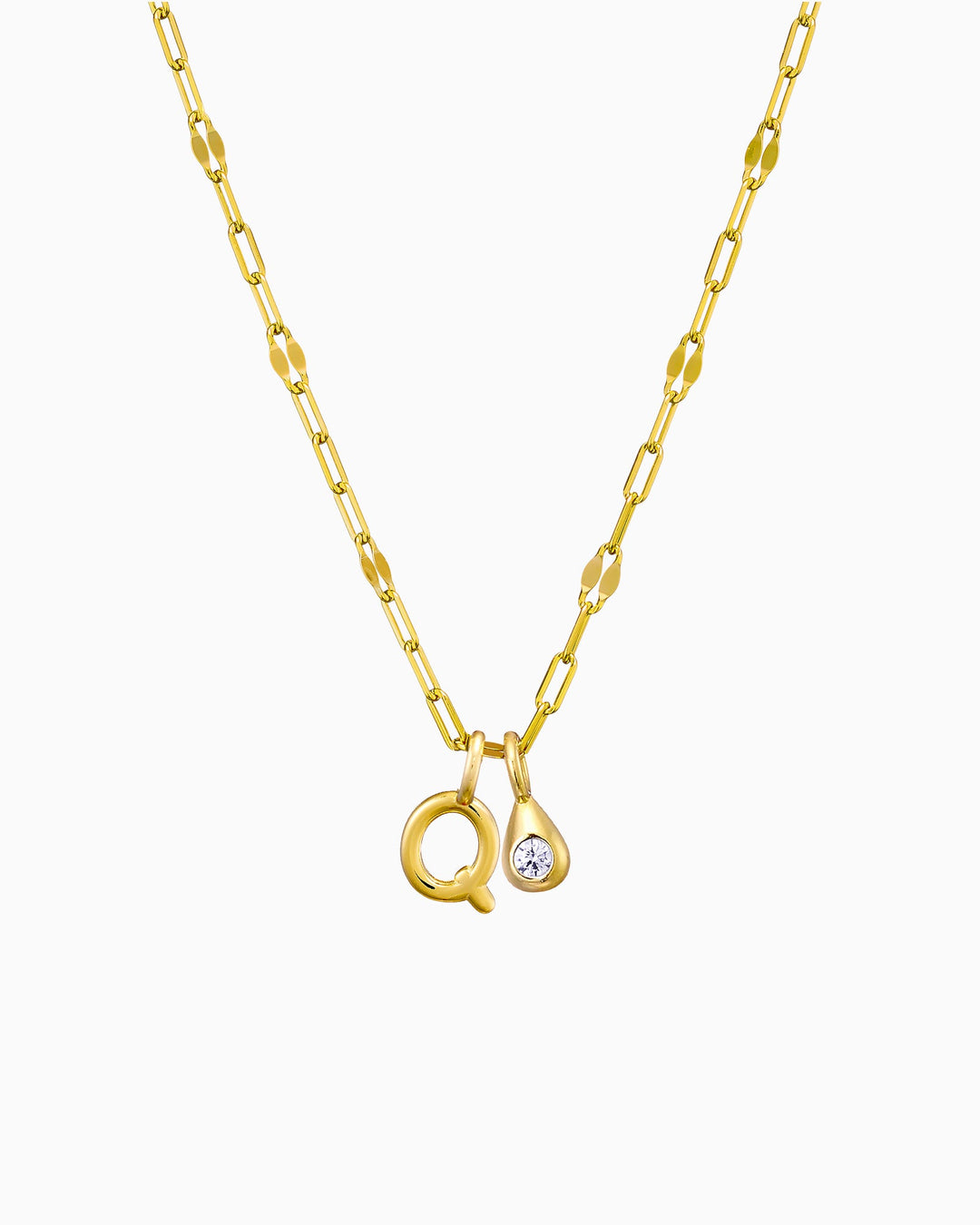Imprint 14K Gold Vermeil Q Initial Cubic Zirconia Necklace