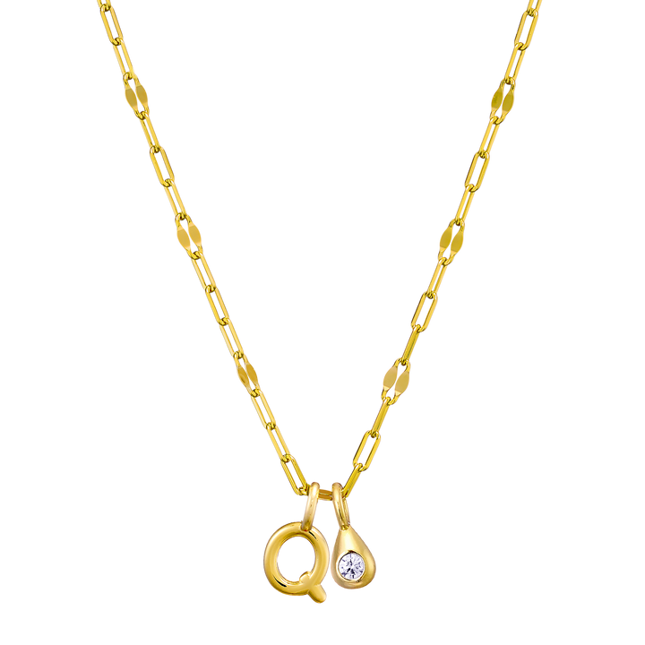 Imprint 14K Gold Vermeil Initial Cubic Zirconia Necklace