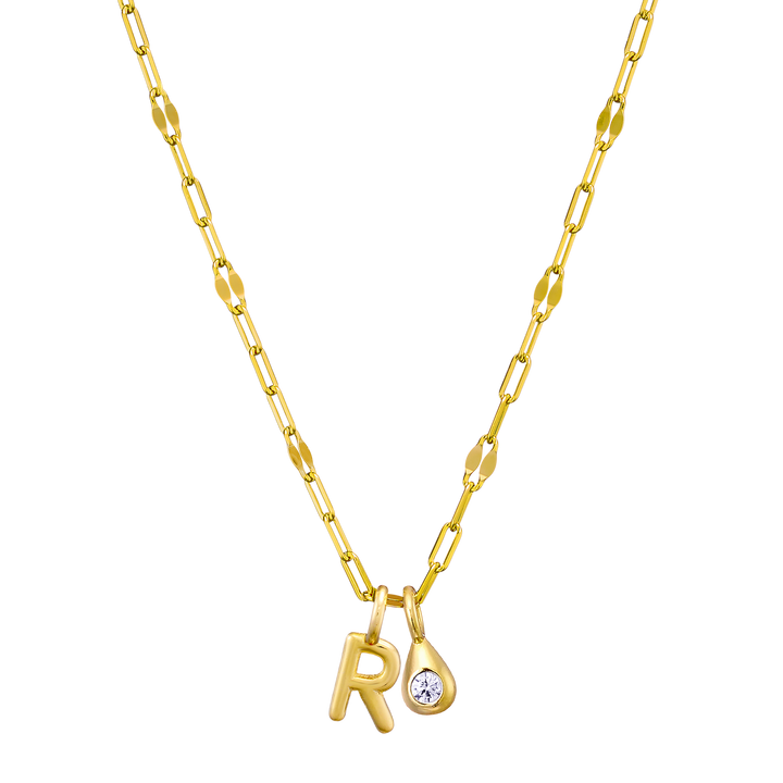 Imprint 14K Gold Vermeil Initial Cubic Zirconia Necklace