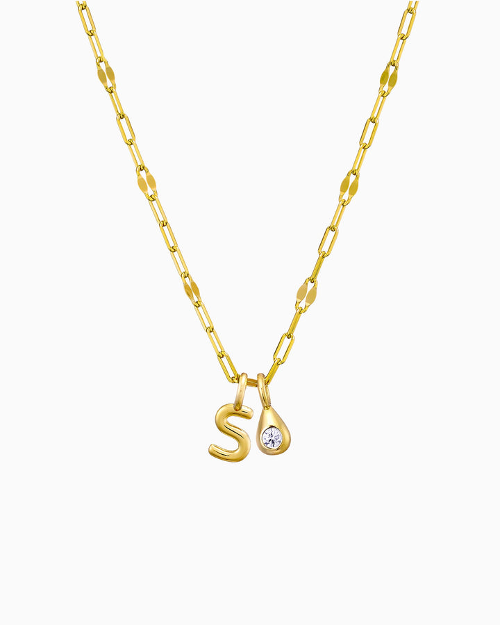 Imprint 14K Gold Vermeil S Initial Cubic Zirconia Necklace