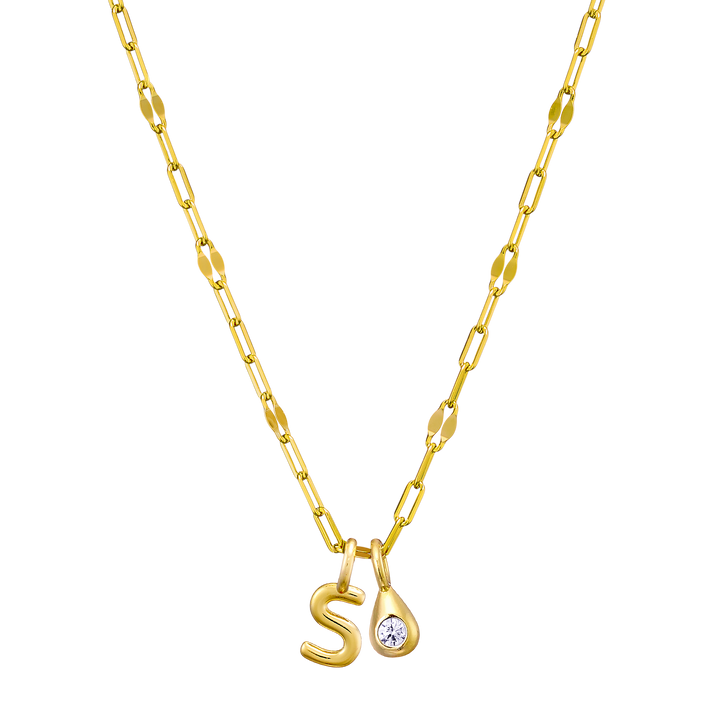 Imprint 14K Gold Vermeil Initial Cubic Zirconia Necklace