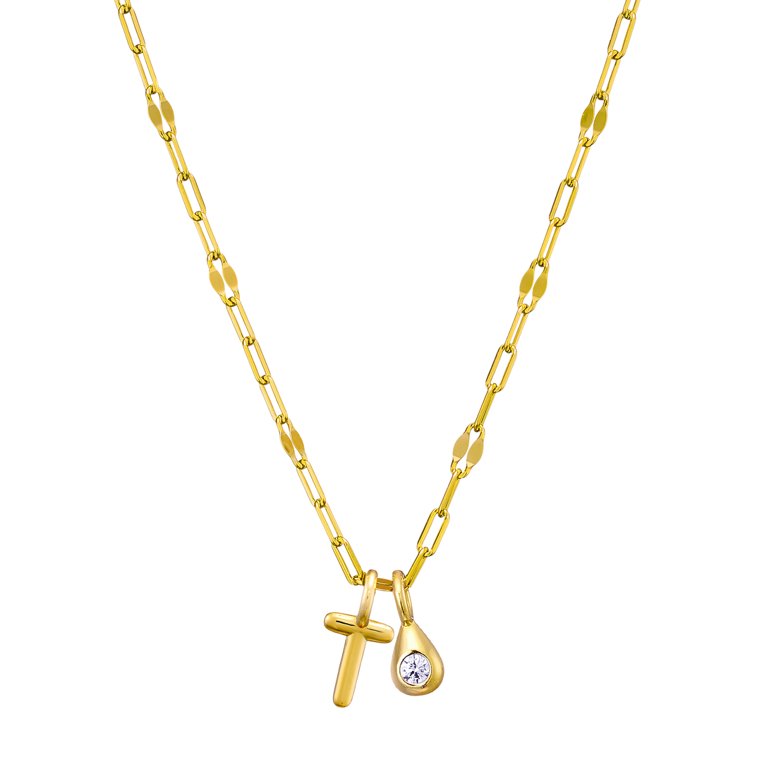 Imprint 14K Gold Vermeil Initial Cubic Zirconia Necklace