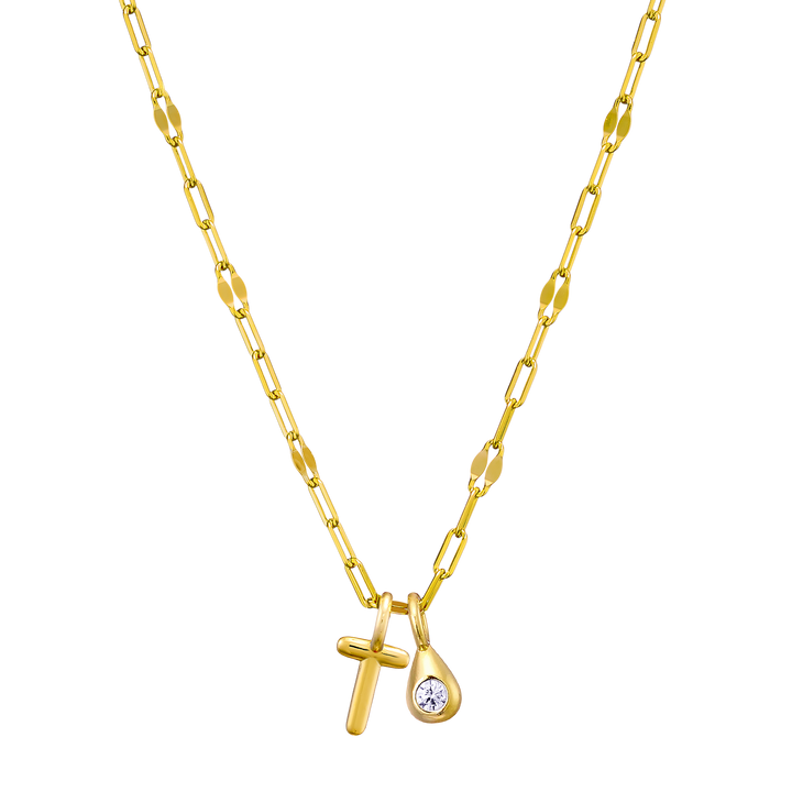 Imprint 14K Gold Vermeil Initial Cubic Zirconia Necklace