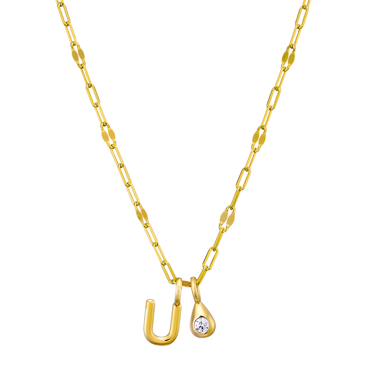 Imprint 14K Gold Vermeil Initial Cubic Zirconia Necklace