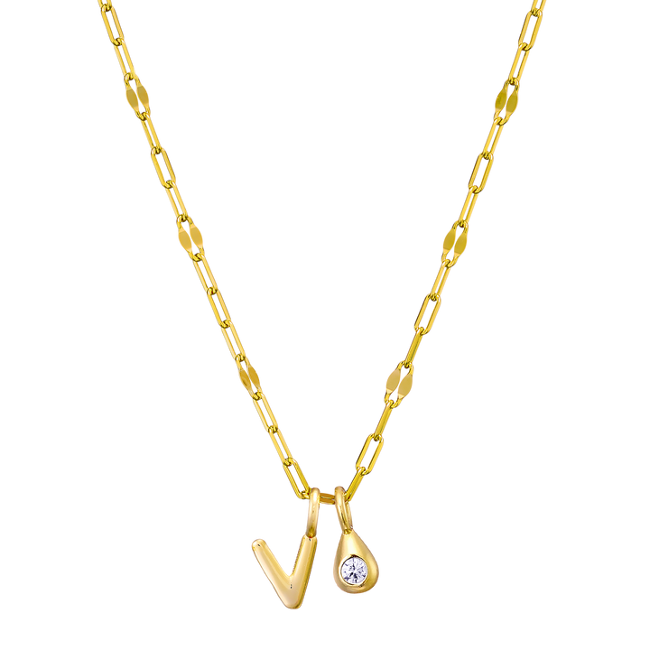 Imprint 14K Gold Vermeil Initial Cubic Zirconia Necklace