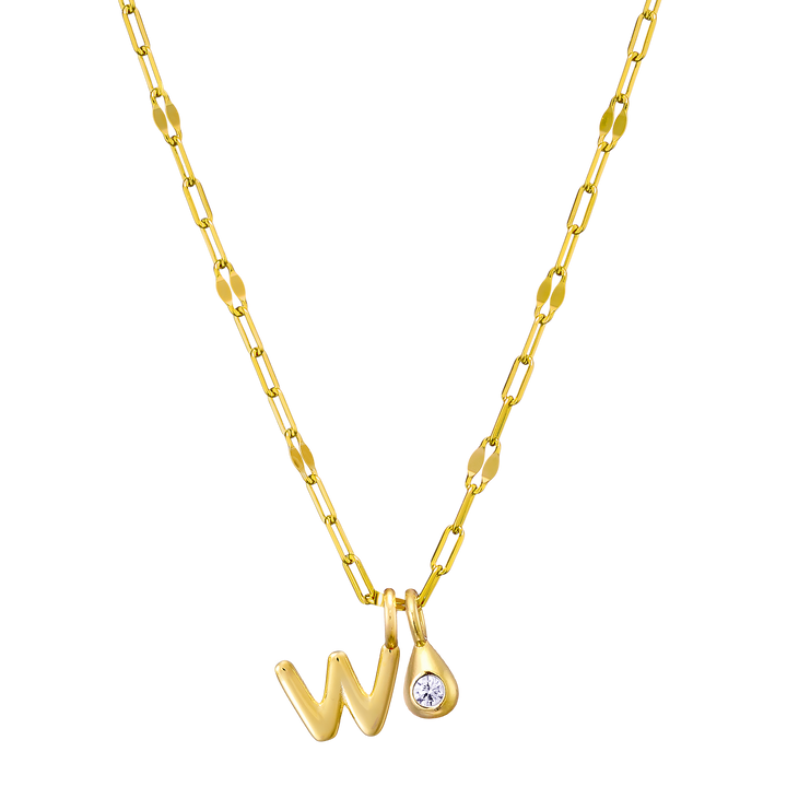 Imprint 14K Gold Vermeil Initial Cubic Zirconia Necklace