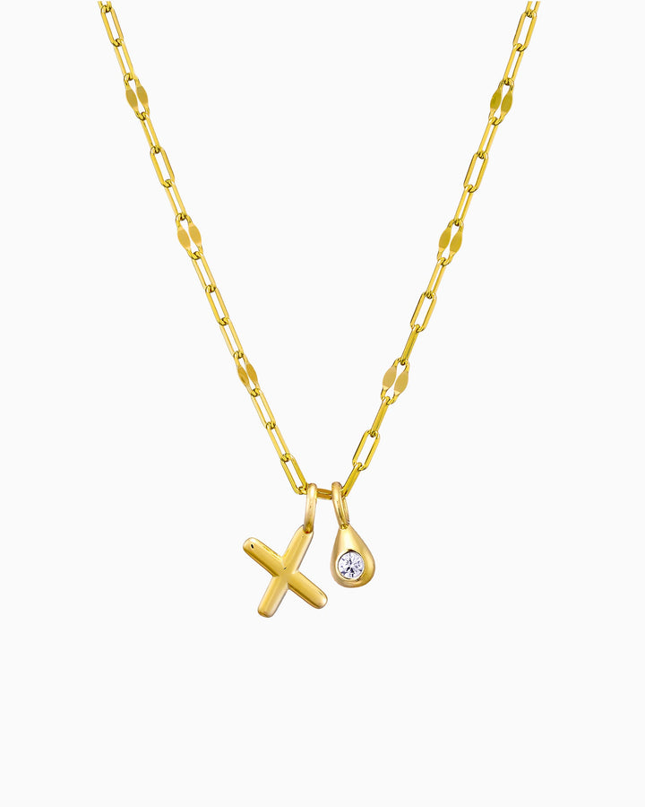 Imprint 14K Gold Vermeil X Initial Cubic Zirconia Necklace