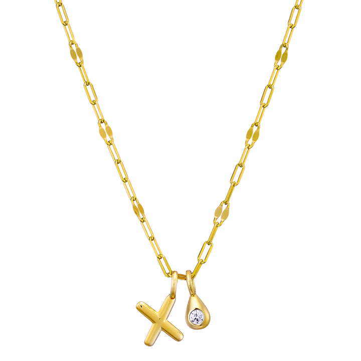 Imprint 14K Gold Vermeil Initial Cubic Zirconia Necklace
