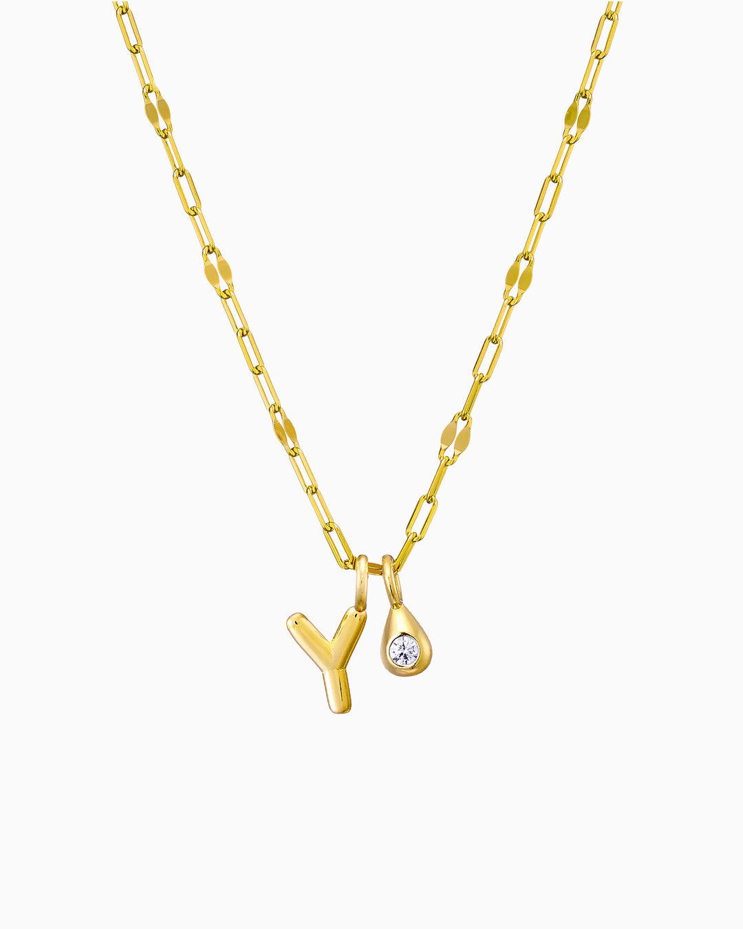 Imprint 14K Gold Vermeil Y Initial Cubic Zirconia Necklace