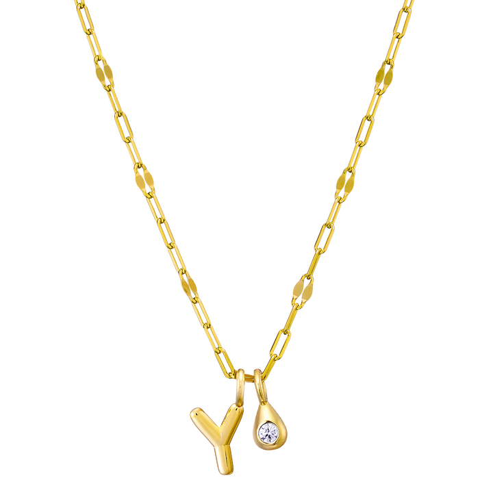 Imprint 14K Gold Vermeil Initial Cubic Zirconia Necklace