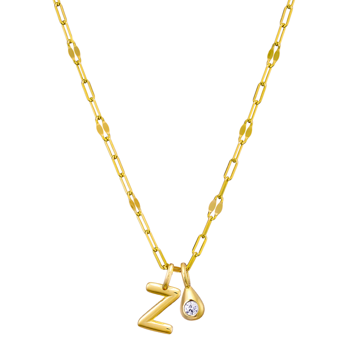 Imprint 14K Gold Vermeil Initial Cubic Zirconia Necklace