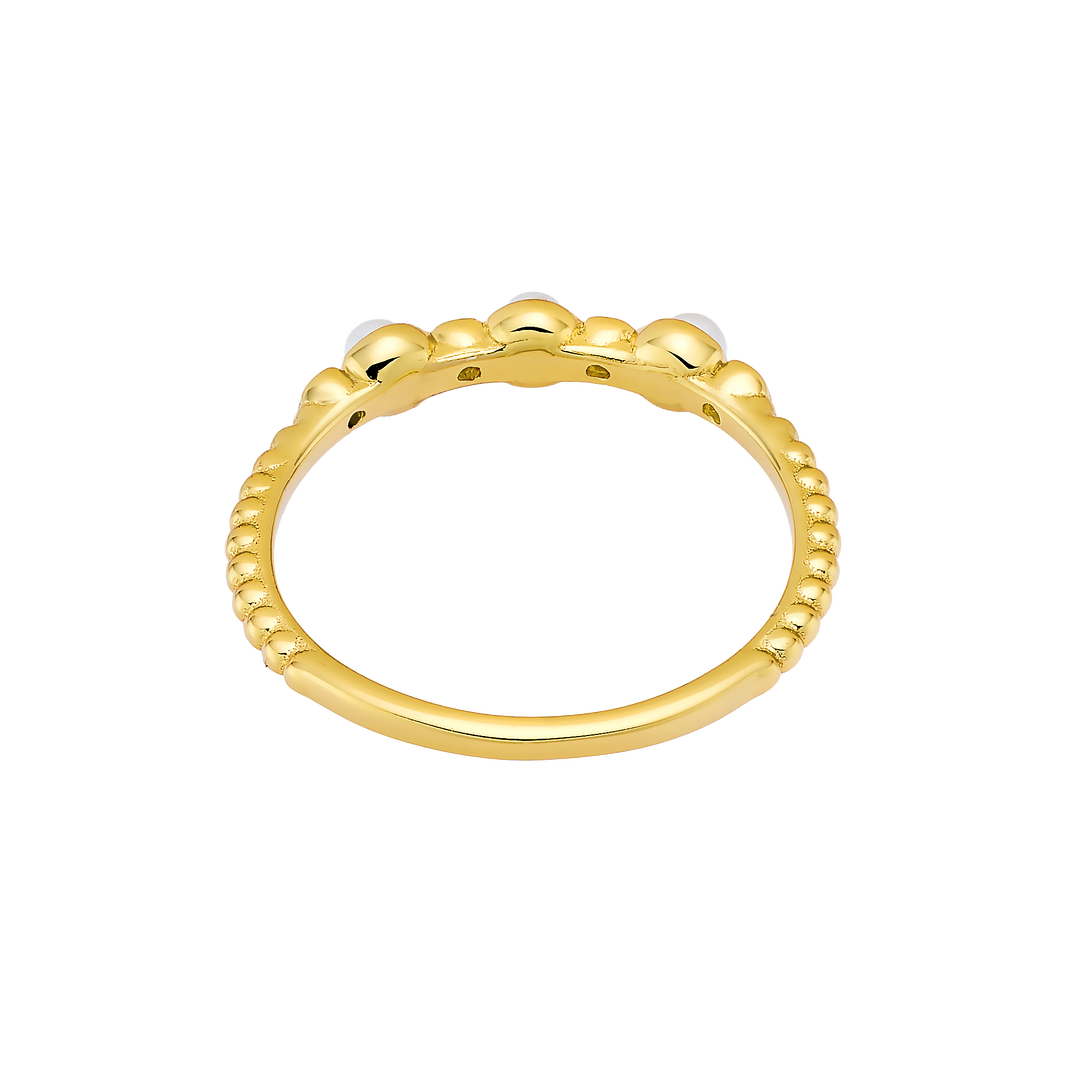 Perla 14k Gold Vermeil Shell Pearl Cubic Zirconia Ring