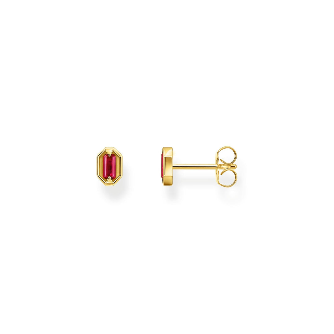 THOMAS SABO Small Ear Studs with Red Stones