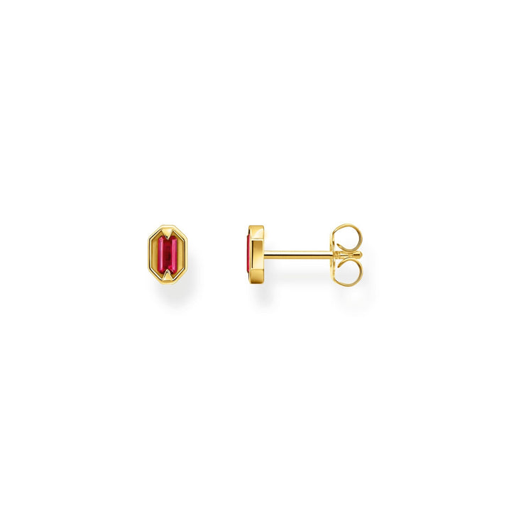 THOMAS SABO Small Ear Studs with Red Stones