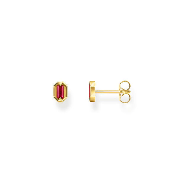 THOMAS SABO Small Ear Studs with Red Stones
