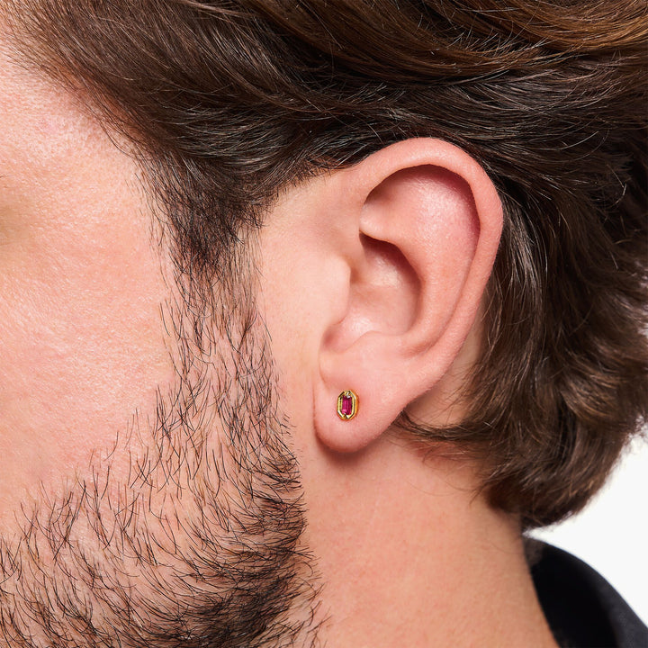 THOMAS SABO Small Ear Studs with Red Stones