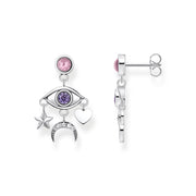 THOMAS SABO Cosmic Silver Earrings with A Stylised Eye