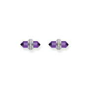 THOMAS SABO Crystal Stud Earrings with Imitation Amethyst Silver