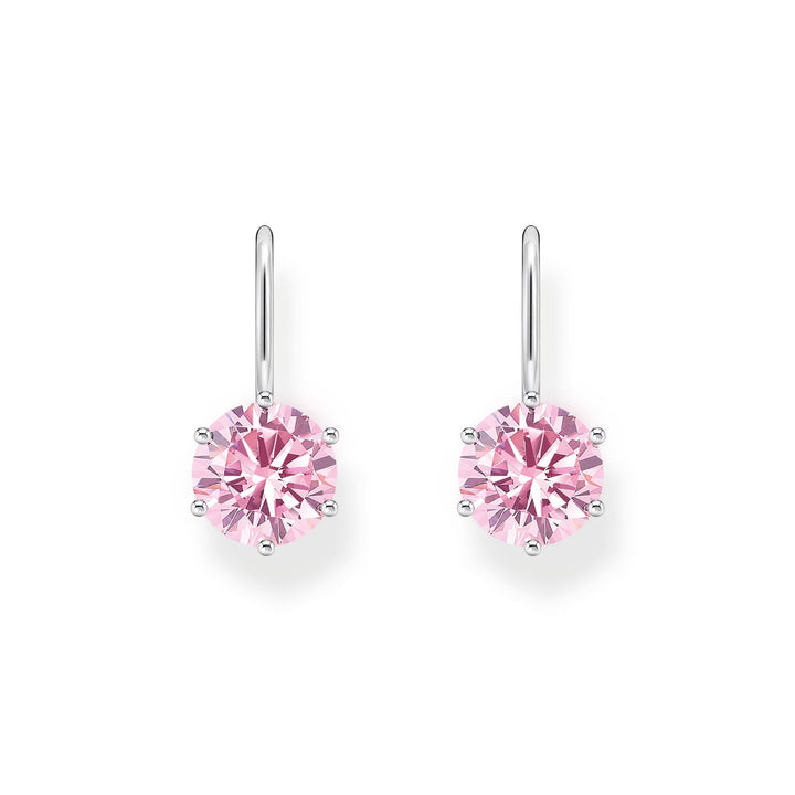 Earrings with pink zirconia
