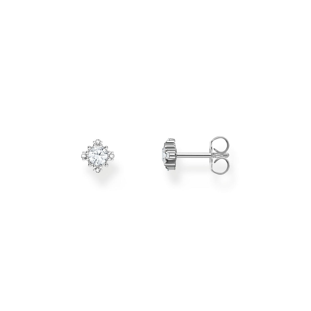 Small ear studs Vintage with white zirconia  | The Jewellery Boutique