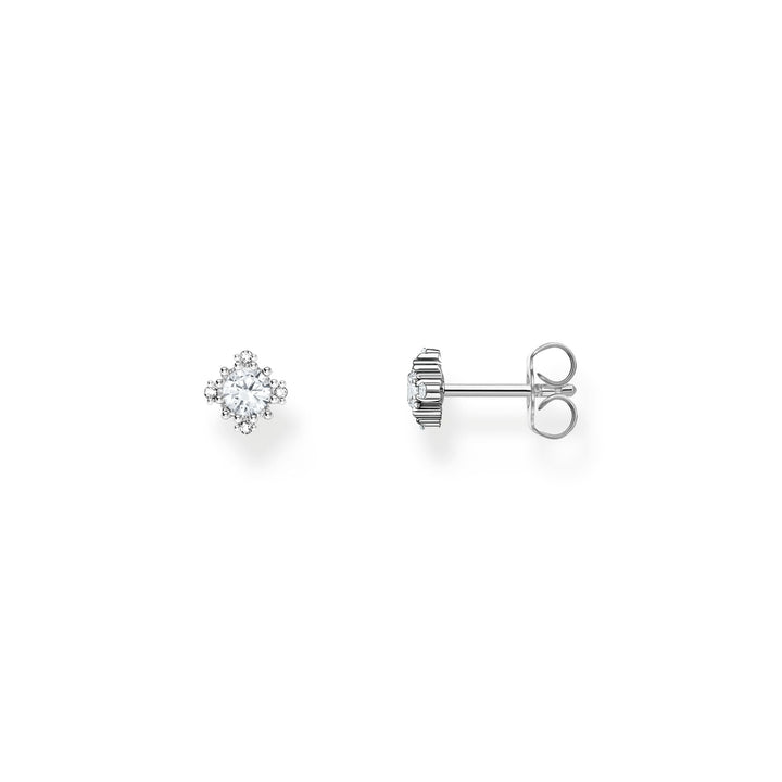 Small ear studs Vintage with white zirconia  | The Jewellery Boutique