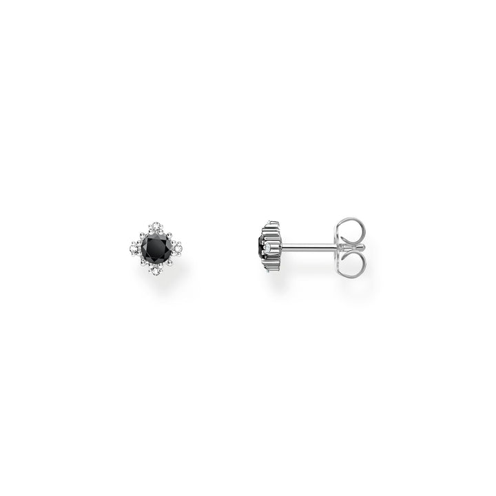 Small ear studs Vintage with black zirconia | The Jewellery Boutique
