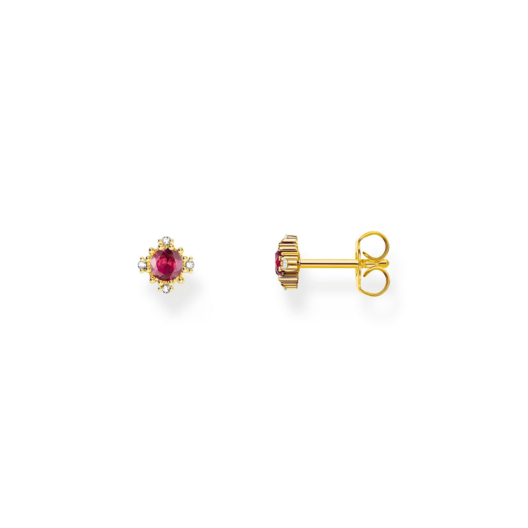 Small ear studs Vintage with red sapphire  | The Jewellery Boutique
