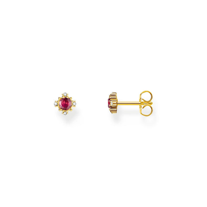 Small ear studs Vintage with red sapphire  | The Jewellery Boutique