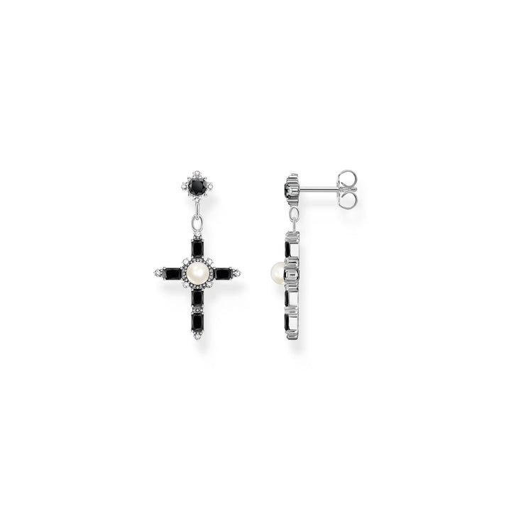 Earrings Cross Romance with black stones | The Jewellery Boutique
