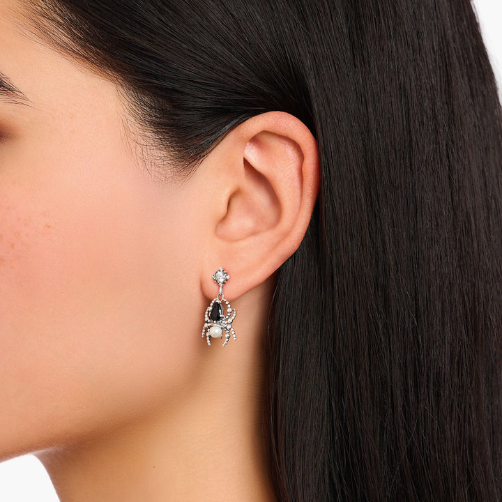 Romance Earrings Black Spider